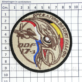 BAF Belgian Air Force Operation Desert Falcon ODF 17-3 embleem  met klittenband- 9 cm. diameter