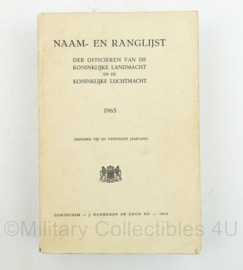 Handboek Naam en ranglijst der officieren van de KL en Klu 1965 - origineel