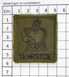 KL Nederlandse leger 13 HRSTCIE 13 Brigadeherstelcompagnie borstembleem - met klittenband - 5 x 5 cm - origineel