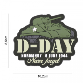 D-Day Sherman embleem 3D PVC - met klittenband - 8,5 x 10,2 cm