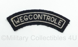 Vintage Wegcontrole straatnaam embleem met metaaldraad - 11 x 4 cm - origineel