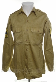 US Khaki Shirt - Technical Sergeant - size 14,5 X 33 - origineel mei 1964 vietnam oorlog!