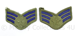 USAF US Air Force rang embleem paar  Subdued - Senior Airman - 7 x 5 cm - origineel