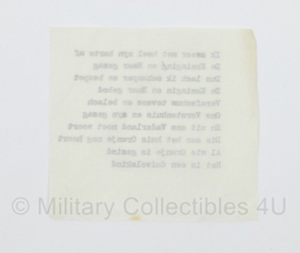 WO2 Nederlands NSB  anti-Koningshuis gedicht - 10,5 x 10 cm - origineel