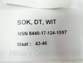 KL Landmacht en KM Marine sok DT wit 72% katoen - nieuw in verpakking - maat 43/46 - origineel