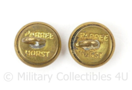 Paar Belgische leger knoopjes Parree Horst - diameter 12½ mm - origineel