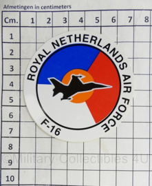 RNLAF Royal Netherlands Air Force F-16 sticker - diameter 7 cm - origineel