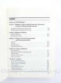 Defensie SFOR Bosnia country handbook 1997 - 18 x 13 x 2,5 cm - origineel