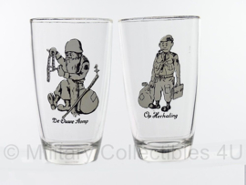 Koninklijke Landmacht glazen met opdruk - 2 stuks - set - origineel
