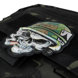 Embleem 3D UV met klittenband - Vietnam Ace Skull - 9,4 x 7,9 cm.