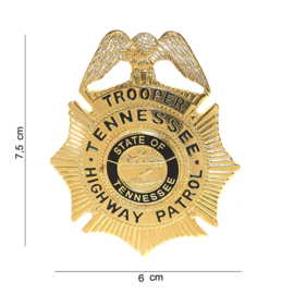 Tennessee Highway Patrol Trooper's Badge goud - 7,5 x 6 cm