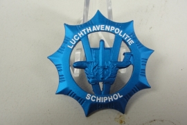 Luchthavenpolitie schiphol pet embleem blauw groot - 4,5 x 4,5 cm - origineel