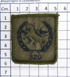 Defensie borst eenheid embleem 320e - met klittenband - 6,5 x 5 cm - origineel