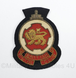 British Pistol Club patch luxe met metaaldraad - 12 x 9 cm - origineel