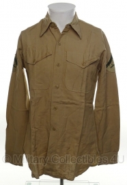 USMC US Marine Corps khaki overhemd lange mouw - rang Lance Corporal - maat 39 - origineel