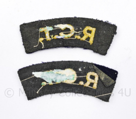 WO2 Brits paar shoulder Titles RCT Royal Corps of Transport - 8 x 2,5 cm - origineel