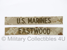 USMC US Marines 'EASTWOOD' branch tape/naamlint SET - marpat desert camo - nieuw gemaakt
