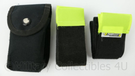 Politie zwarte koppeltas met Fastrap limb restraint straps - 14 x 8½ x 4 cm - origineel