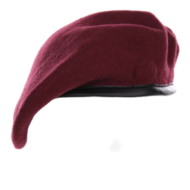 Airborne bordeaux rode baret - ook voor wo2 spelden - nieuw gemaakt - 100% wol met lederen rand