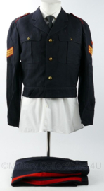 KMARNS Korps Mariniers Barathea Ike model uniform jas met broek 1968 - maat 49 - gedragen - origineel