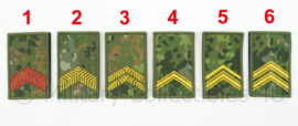 KL Nederlandse leger rangembleem met klittenband NFP Green camo - manschappen - 5 x 8 cm