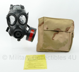 KL Nederlandse leger AMF12 Afghanistan gasmasker set met oefenfilter met Desert camo tas - maat 2 = Medium - origineel