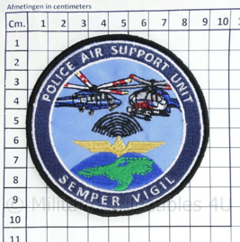 Police Air Support Unit Semper Vigil embleem - met klittenband  - 9 cm. diameter