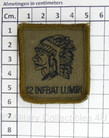 Defensie 12 INFBAT LUMBL 12 Infanteriebataljon Luchtmobiel borstembleem - met klittenband - 5 x 5 cm - origineel