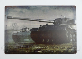 Nieuw gemaakte metalen plaat WO2 Duitse Tanks  - 30 x 20 cm - nieuw