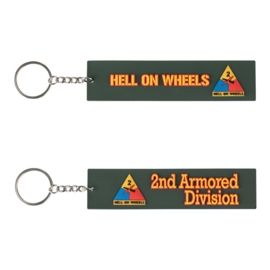2ND Armored Division Hell on Wheels 3D PVC sleutelhanger - nieuw gemaakt