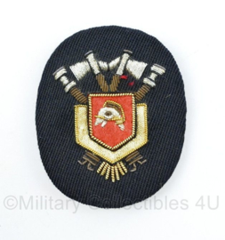 Nederlandse Brandweer pet insigne van luxe metaaldraad - 7 x 5,5 cm - origineel