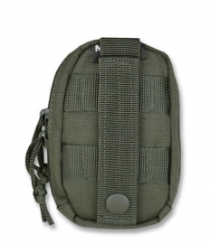 Gevoerde koppel tas voor mobiel etc. - Molle draagsysteem - 13x7x5cm - Groen