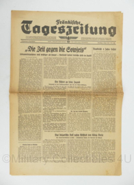WO2 Duitse krant Tageszeitung nr. 208 6 september 1943 - 47 x 32 cm - origineel