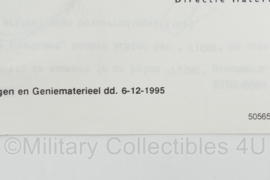 KL Nederlandse leger Detaillijst Aanhangwagen 15 kN Algemene Dienst 1995 - 21 x 15 cm - origineel