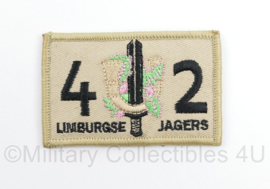 Defensie 42 Pantserinfanteriebataljon Regiment Limburgse Jagers horizontaal embleem - voor rugzak, baseball cap, ed. - met klittenband - 8 x 5 cm