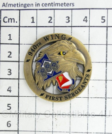 USAF US Air Force 940th Wing First Sergeants coin - diameter 4 cm - origineel