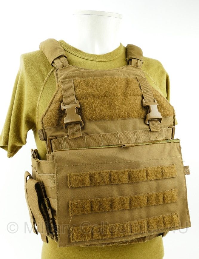 Velocity Systems SC10 Tactical Vest Coyote - SCARAB LE Front - SCARAB LT Back - CBN3 - Front Flap - met 2 tassen -  maat Large - licht gebruikt - origineel
