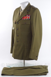 Poolse officiers uniform jas met broek met medailles en insignes - maat 46 - origineel