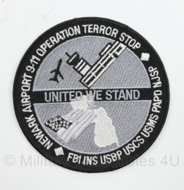 Embleem United we stand  Newark Airport 9-11 Operation terror stop - diameter 10 cm - origineel