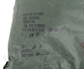 US Army NBC parka en broek Suit Chemical protective - groen - Maat Extra Small - IN VERPAKKING! - origineel 1980