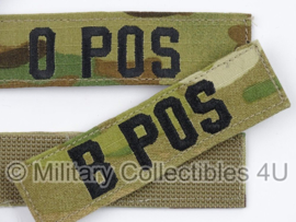 US Army OCP Multicamo bloedgroep patch met klittenband - O POS, A POS, B POS - origineel