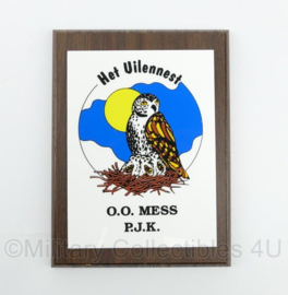 Het Uilennest O.O. MESS P.J.K. wandbord Onderofficiers Mess Prinses Julianakazerne   - 15,5 x 1,5 x 20,5 cm - origineel