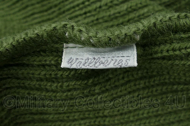 Zweedse leder strickjacke met rits Groen- maat 6 = Medium - nieuwstaat - origineel