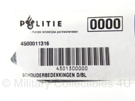 Nederlandse Politie schouderbedekkingen d/bl epauletten voor op overhemd - nieuw in de verpakking - origineel