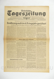 WO2 Duitse krant Frankische Tageszeitung nr. 231 2 oktober 1944 - 47 x 32 cm - origineel