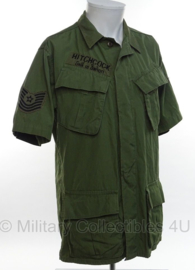 USAF US Air Force Jungle Fatique jas tropical combat - Master Sergeant "Hitchcock"- 2nd pattern jacket - vietnam oorlog - maat Medium-Short - origineel