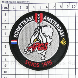 Schietteam Amsterdam sinds 1915 embleem - met klittenband - 9 cm. diameter