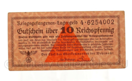 WO2 Duits Gutschein uber 10 Reichspfennig kriegsgefangenen Lagergeld Wehrmacht - origineel