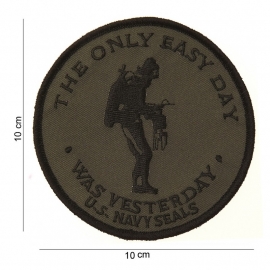 Embleem "stof Navy Seals groen" - diameter 10 cm.