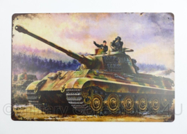 Nieuw gemaakte metalen plaat WO2 Duitse Tanks  - 30 x 20 cm - nieuw